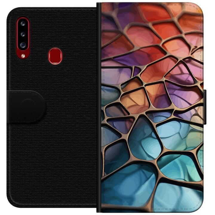 Plånboksfodral till Samsung Galaxy A20s med Metalliskt mönster motiv i gruppen SMARTPHONE & SURFPLATTOR / Mobilskydd / Samsung hos TP E-commerce Nordic AB (A58860)