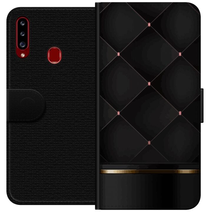 Plånboksfodral till Samsung Galaxy A20s med Lyxig linje motiv i gruppen SMARTPHONE & SURFPLATTOR / Mobilskydd / Samsung hos TP E-commerce Nordic AB (A58865)