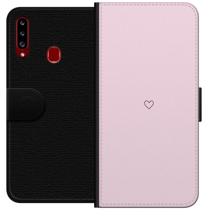 Plånboksfodral till Samsung Galaxy A20s med Hjärta motiv i gruppen SMARTPHONE & SURFPLATTOR / Mobilskydd / Samsung hos TP E-commerce Nordic AB (A58869)