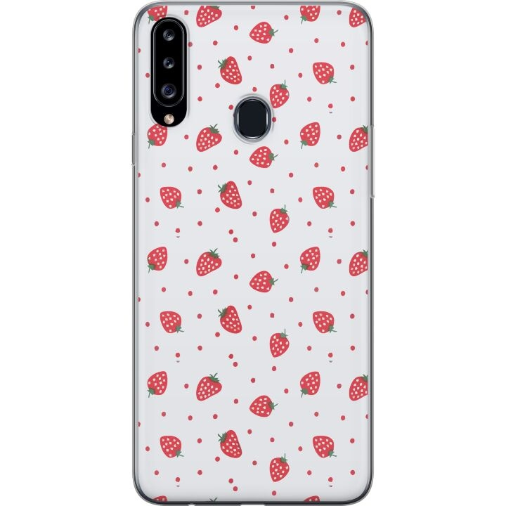 Mobilskal till Samsung Galaxy A20s med Jordgubbar motiv i gruppen SMARTPHONE & SURFPLATTOR / Mobilskydd / Samsung hos TP E-commerce Nordic AB (A58894)