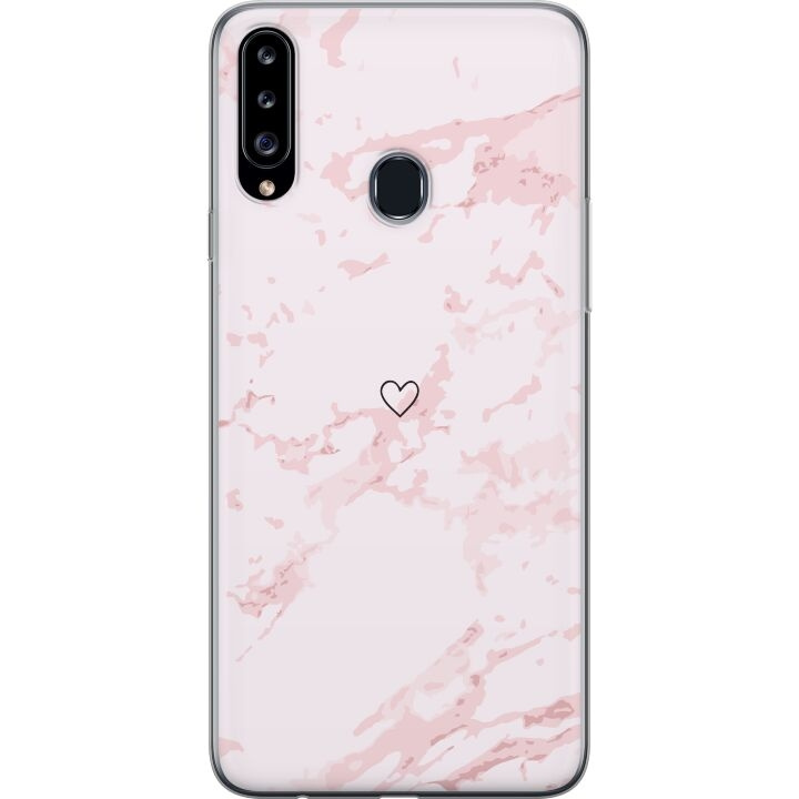 Mobilskal till Samsung Galaxy A20s med Rosa Hjärta motiv i gruppen SMARTPHONE & SURFPLATTOR / Mobilskydd / Samsung hos TP E-commerce Nordic AB (A58900)