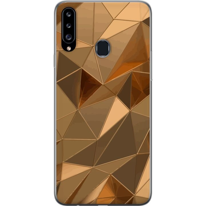 Mobilskal till Samsung Galaxy A20s med 3D Guld motiv i gruppen SMARTPHONE & SURFPLATTOR / Mobilskydd / Samsung hos TP E-commerce Nordic AB (A58901)