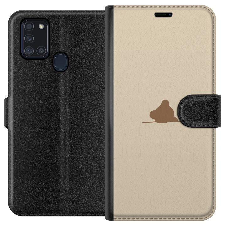 Plånboksfodral till Samsung Galaxy A21s med Nalle motiv i gruppen SMARTPHONE & SURFPLATTOR / Mobilskydd / Samsung hos TP E-commerce Nordic AB (A58924)