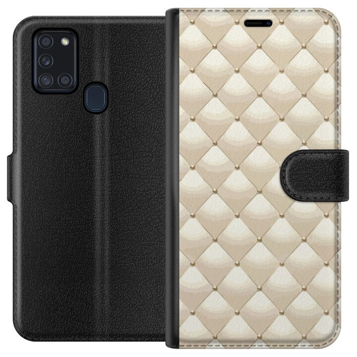 Plånboksfodral till Samsung Galaxy A21s med Guldglans motiv i gruppen SMARTPHONE & SURFPLATTOR / Mobilskydd / Samsung hos TP E-commerce Nordic AB (A58930)