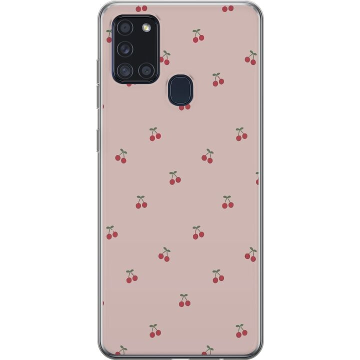Mobilskal till Samsung Galaxy A21s med Körsbär motiv i gruppen SMARTPHONE & SURFPLATTOR / Mobilskydd / Samsung hos TP E-commerce Nordic AB (A58938)