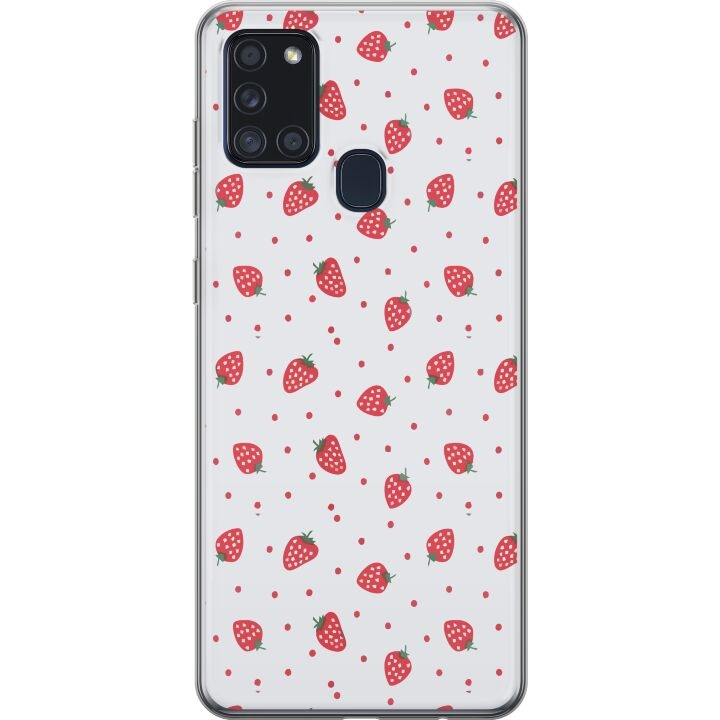 Mobilskal till Samsung Galaxy A21s med Jordgubbar motiv i gruppen SMARTPHONE & SURFPLATTOR / Mobilskydd / Samsung hos TP E-commerce Nordic AB (A58948)