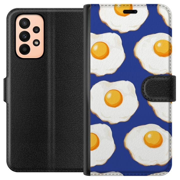 Plånboksfodral till Samsung Galaxy A23 med Stekta ägg motiv i gruppen SMARTPHONE & SURFPLATTOR / Mobilskydd / Samsung hos TP E-commerce Nordic AB (A59018)
