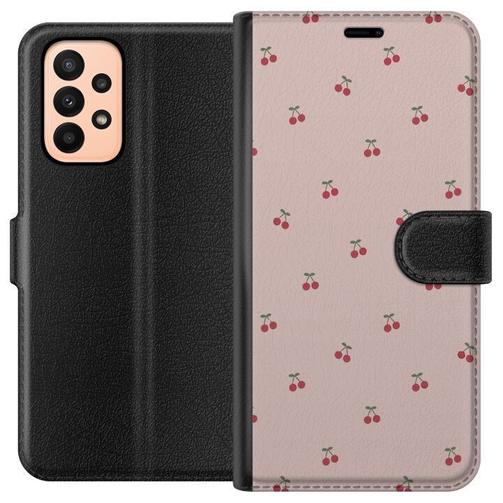 Plånboksfodral till Samsung Galaxy A23 med Körsbär motiv i gruppen SMARTPHONE & SURFPLATTOR / Mobilskydd / Samsung hos TP E-commerce Nordic AB (A59019)