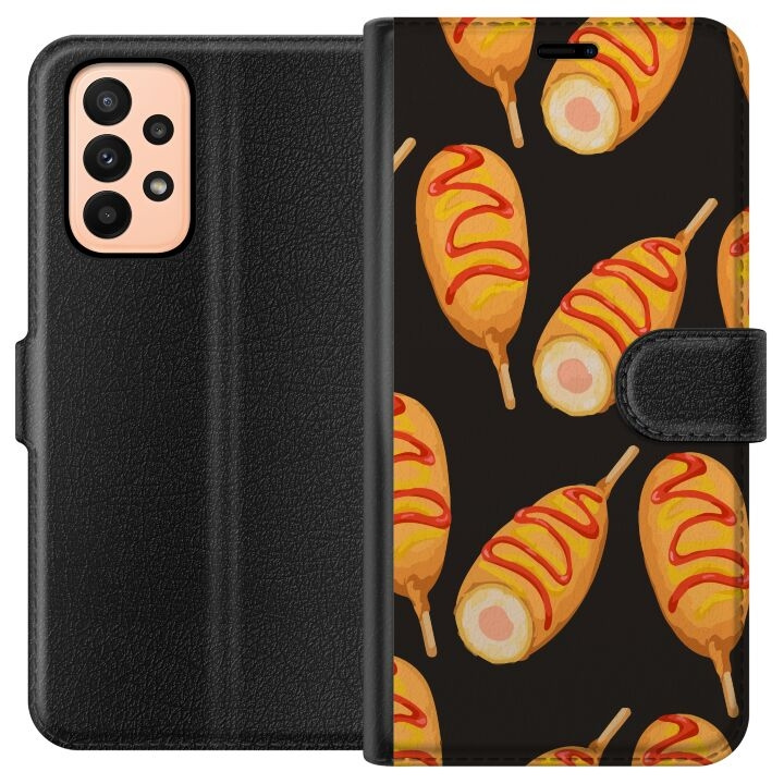 Plånboksfodral till Samsung Galaxy A23 med Kycklingklubba motiv i gruppen SMARTPHONE & SURFPLATTOR / Mobilskydd / Samsung hos TP E-commerce Nordic AB (A59021)