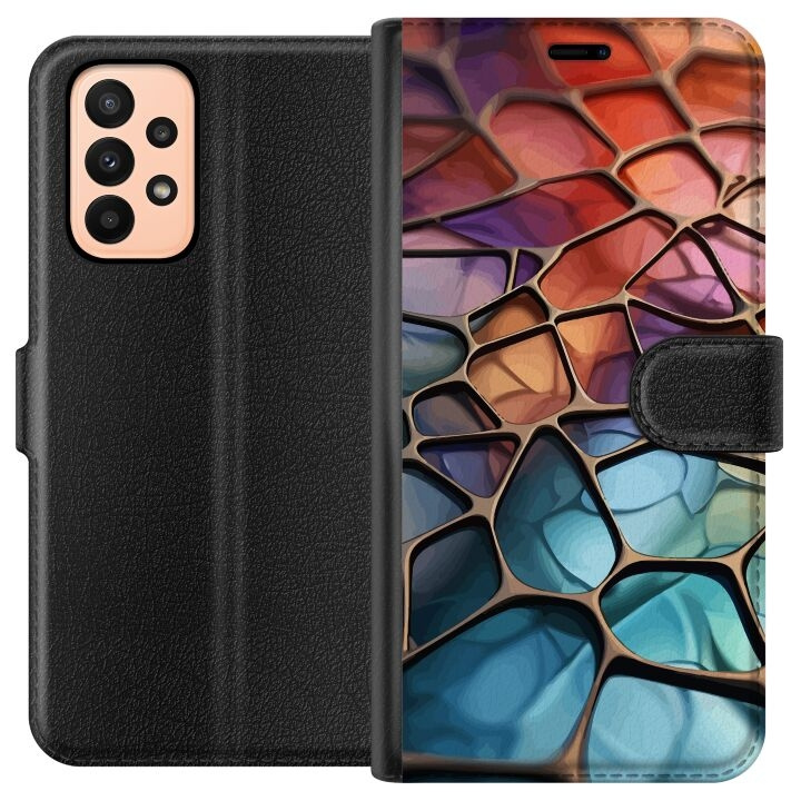 Plånboksfodral till Samsung Galaxy A23 med Metalliskt mönster motiv i gruppen SMARTPHONE & SURFPLATTOR / Mobilskydd / Samsung hos TP E-commerce Nordic AB (A59022)