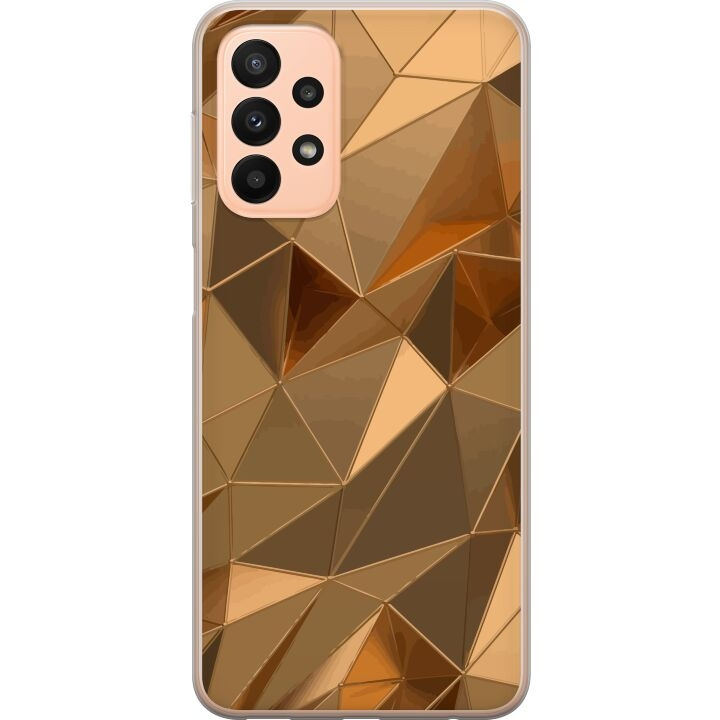 Mobilskal till Samsung Galaxy A23 med 3D Guld motiv i gruppen SMARTPHONE & SURFPLATTOR / Mobilskydd / Samsung hos TP E-commerce Nordic AB (A59063)