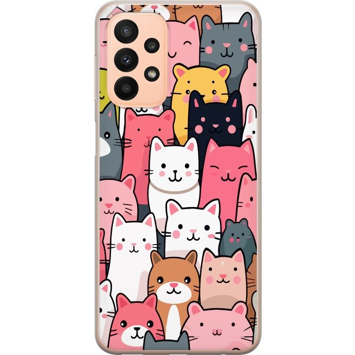 Mobilskal till Samsung Galaxy A23 5G med Kattmönster motiv i gruppen SMARTPHONE & SURFPLATTOR / Mobilskydd / Samsung hos TP E-commerce Nordic AB (A59074)