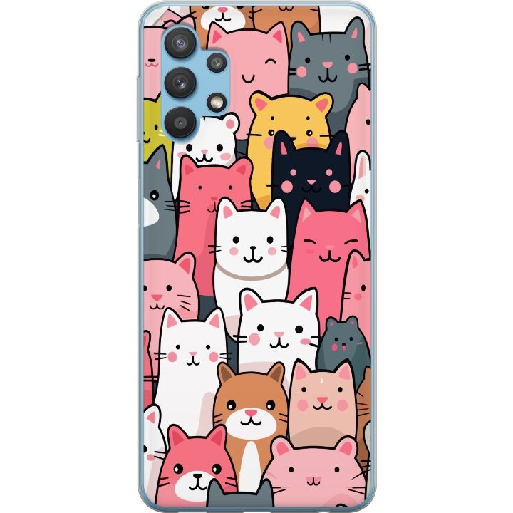 Mobilskal till Samsung Galaxy A32 5G med Kattmönster motiv i gruppen SMARTPHONE & SURFPLATTOR / Mobilskydd / Samsung hos TP E-commerce Nordic AB (A59236)