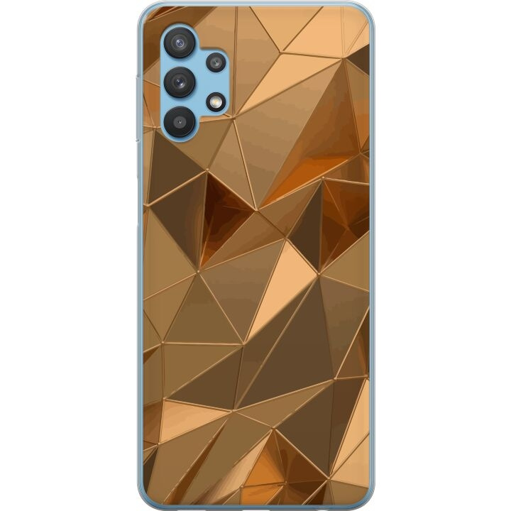 Mobilskal till Samsung Galaxy A32 5G med 3D Guld motiv i gruppen SMARTPHONE & SURFPLATTOR / Mobilskydd / Samsung hos TP E-commerce Nordic AB (A59252)