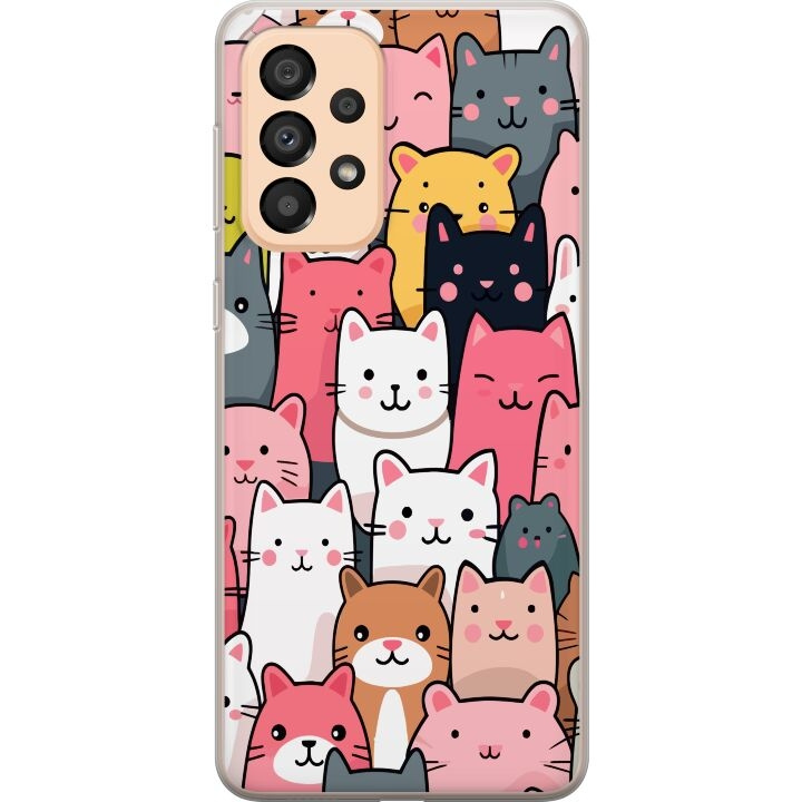 Mobilskal till Samsung Galaxy A33 5G med Kattmönster motiv i gruppen SMARTPHONE & SURFPLATTOR / Mobilskydd / Samsung hos TP E-commerce Nordic AB (A59290)