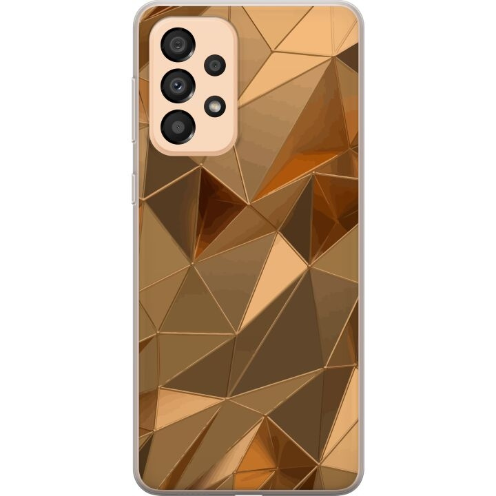 Mobilskal till Samsung Galaxy A33 5G med 3D Guld motiv i gruppen SMARTPHONE & SURFPLATTOR / Mobilskydd / Samsung hos TP E-commerce Nordic AB (A59306)