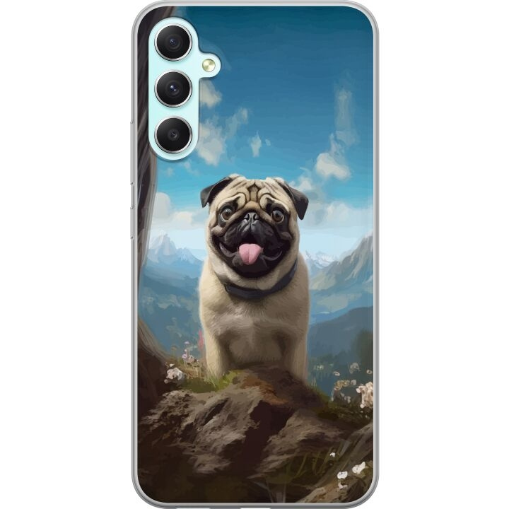 Mobilskal till Samsung Galaxy A34 med Glad Hund motiv i gruppen SMARTPHONE & SURFPLATTOR / Mobilskydd / Samsung hos TP E-commerce Nordic AB (A59354)