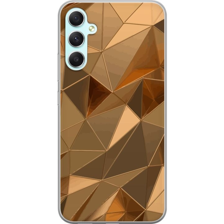 Mobilskal till Samsung Galaxy A34 med 3D Guld motiv i gruppen SMARTPHONE & SURFPLATTOR / Mobilskydd / Samsung hos TP E-commerce Nordic AB (A59360)