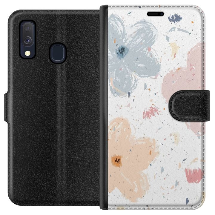 Plånboksfodral till Samsung Galaxy A40 med Blommor motiv i gruppen SMARTPHONE & SURFPLATTOR / Mobilskydd / Samsung hos TP E-commerce Nordic AB (A59456)