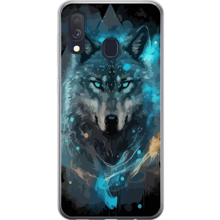 Mobilskal till Samsung Galaxy A40 med Varg motiv i gruppen SMARTPHONE & SURFPLATTOR / Mobilskydd / Samsung hos TP E-commerce Nordic AB (A59476)