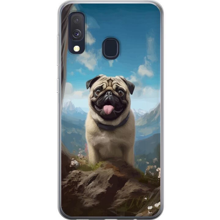 Mobilskal till Samsung Galaxy A40 med Glad Hund motiv i gruppen SMARTPHONE & SURFPLATTOR / Mobilskydd / Samsung hos TP E-commerce Nordic AB (A59489)