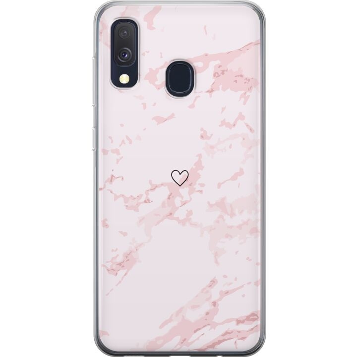 Mobilskal till Samsung Galaxy A40 med Rosa Hjärta motiv i gruppen SMARTPHONE & SURFPLATTOR / Mobilskydd / Samsung hos TP E-commerce Nordic AB (A59494)