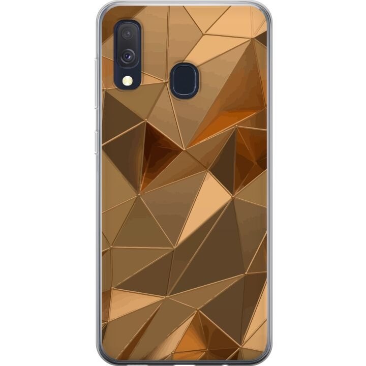 Mobilskal till Samsung Galaxy A40 med 3D Guld motiv i gruppen SMARTPHONE & SURFPLATTOR / Mobilskydd / Samsung hos TP E-commerce Nordic AB (A59495)