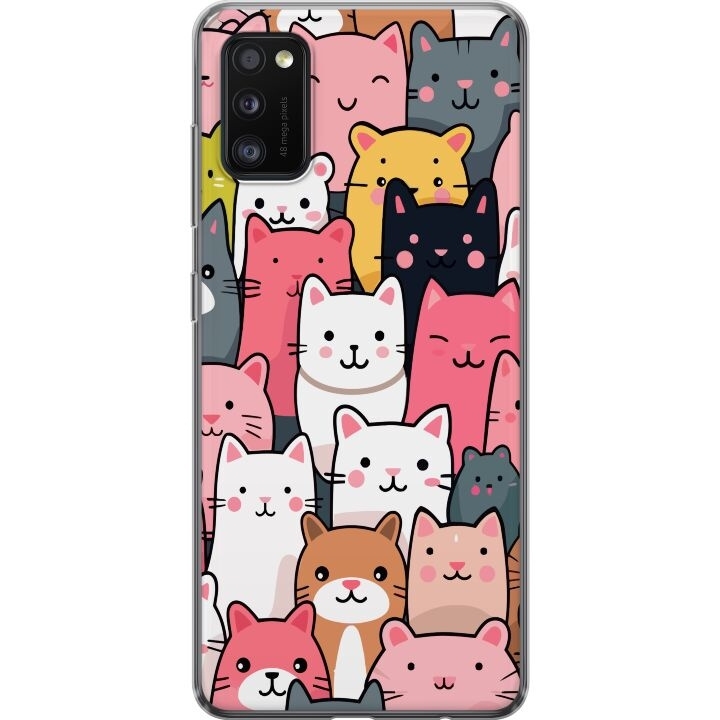 Mobilskal till Samsung Galaxy A41 med Kattmönster motiv i gruppen SMARTPHONE & SURFPLATTOR / Mobilskydd / Samsung hos TP E-commerce Nordic AB (A59533)