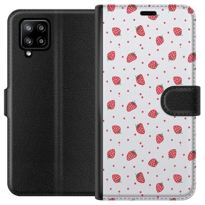 Plånboksfodral till Samsung Galaxy A42 5G med Jordgubbar motiv i gruppen SMARTPHONE & SURFPLATTOR / Mobilskydd / Samsung hos TP E-commerce Nordic AB (A59569)