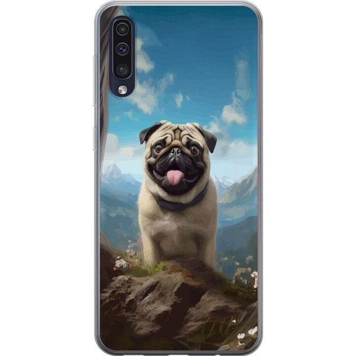 Mobilskal till Samsung Galaxy A50 med Glad Hund motiv i gruppen SMARTPHONE & SURFPLATTOR / Mobilskydd / Samsung hos TP E-commerce Nordic AB (A59651)
