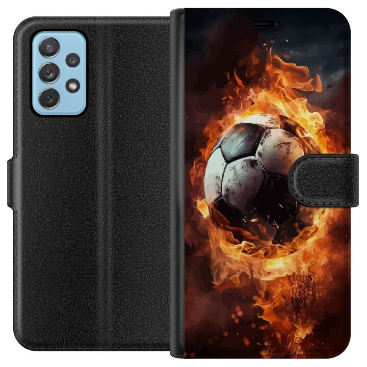 Plånboksfodral till Samsung Galaxy A52 5G med Fotboll motiv i gruppen SMARTPHONE & SURFPLATTOR / Mobilskydd / Samsung hos TP E-commerce Nordic AB (A59735)