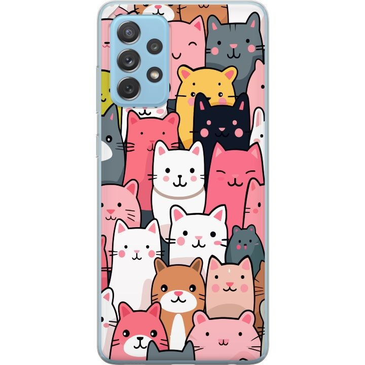 Mobilskal till Samsung Galaxy A52 5G med Kattmönster motiv i gruppen SMARTPHONE & SURFPLATTOR / Mobilskydd / Samsung hos TP E-commerce Nordic AB (A59749)