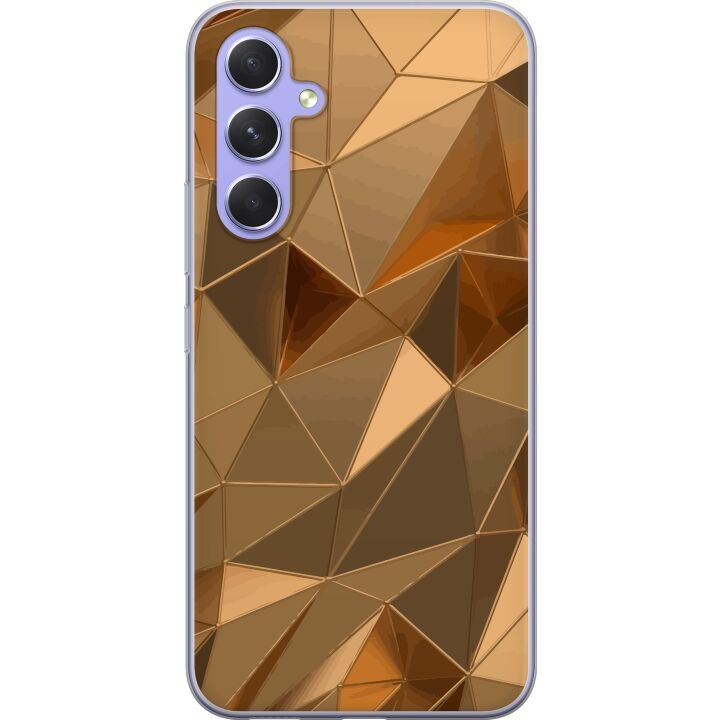 Mobilskal till Samsung Galaxy A54 med 3D Guld motiv i gruppen SMARTPHONE & SURFPLATTOR / Mobilskydd / Samsung hos TP E-commerce Nordic AB (A59927)