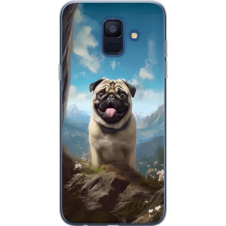 Mobilskal till Samsung Galaxy A6 (2018) med Glad Hund motiv i gruppen SMARTPHONE & SURFPLATTOR / Mobilskydd / Samsung hos TP E-commerce Nordic AB (A60002)