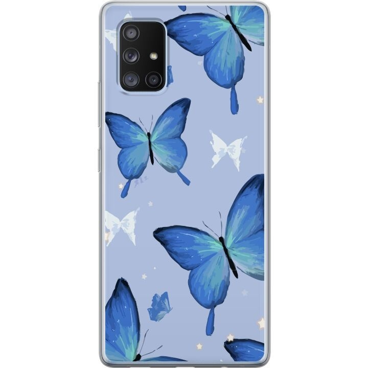 Mobilskal till Samsung Galaxy A71 5G med Blå fjärillar motiv i gruppen SMARTPHONE & SURFPLATTOR / Mobilskydd / Samsung hos TP E-commerce Nordic AB (A60108)
