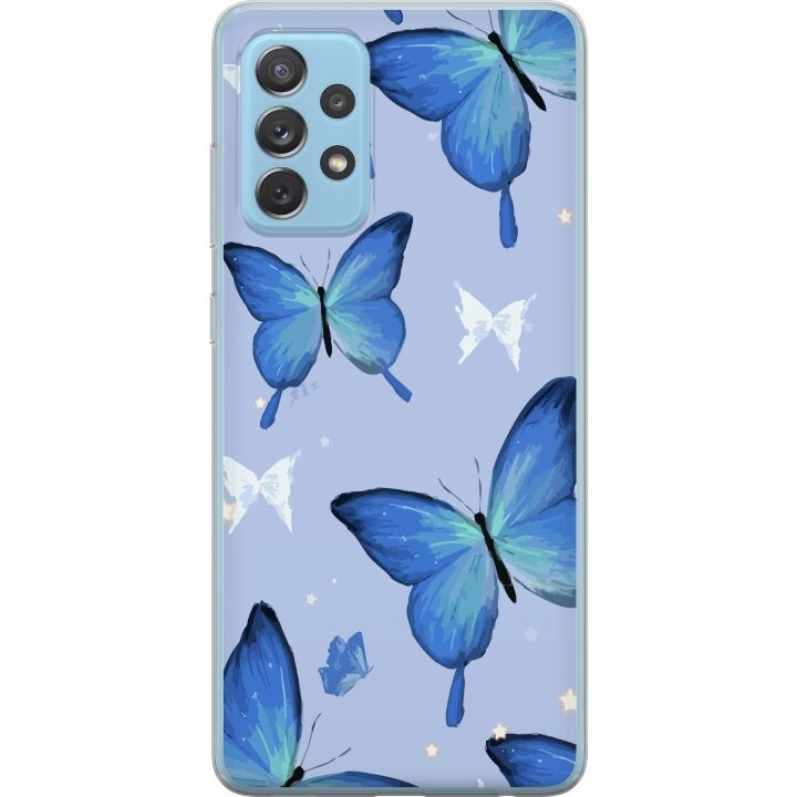 Mobilskal till Samsung Galaxy A72 5G med Blå fjärillar motiv i gruppen SMARTPHONE & SURFPLATTOR / Mobilskydd / Samsung hos TP E-commerce Nordic AB (A60162)