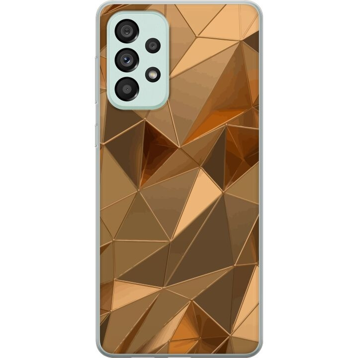 Mobilskal till Samsung Galaxy A73 5G med 3D Guld motiv i gruppen SMARTPHONE & SURFPLATTOR / Mobilskydd / Samsung hos TP E-commerce Nordic AB (A60197)