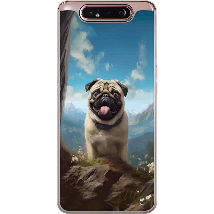 Mobilskal till Samsung Galaxy A80 med Glad Hund motiv i gruppen SMARTPHONE & SURFPLATTOR / Mobilskydd / Samsung hos TP E-commerce Nordic AB (A60245)
