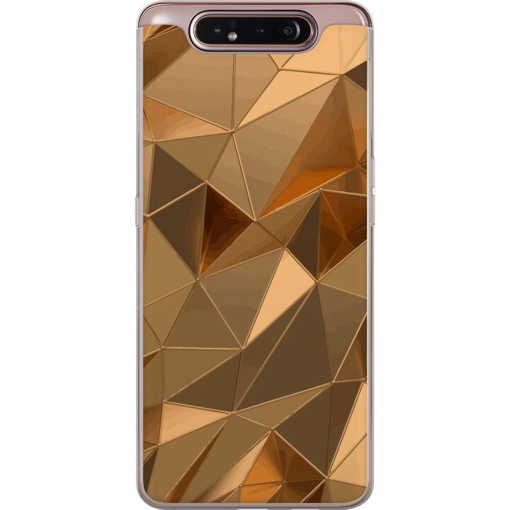 Mobilskal till Samsung Galaxy A80 med 3D Guld motiv i gruppen SMARTPHONE & SURFPLATTOR / Mobilskydd / Samsung hos TP E-commerce Nordic AB (A60251)
