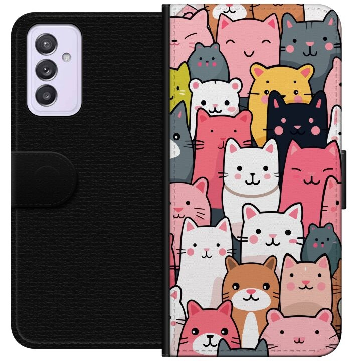 Plånboksfodral till Samsung Galaxy A82 5G med Kattmönster motiv i gruppen SMARTPHONE & SURFPLATTOR / Mobilskydd / Samsung hos TP E-commerce Nordic AB (A60262)