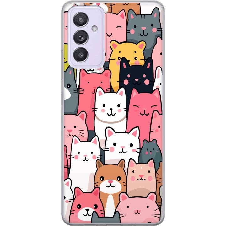 Mobilskal till Samsung Galaxy A82 5G med Kattmönster motiv i gruppen SMARTPHONE & SURFPLATTOR / Mobilskydd / Samsung hos TP E-commerce Nordic AB (A60289)