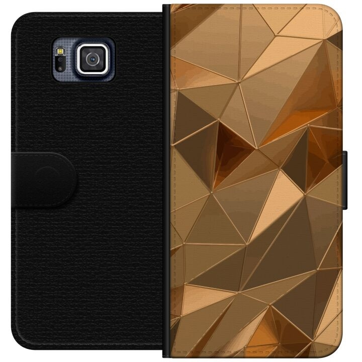 Plånboksfodral till Samsung Galaxy Alpha med 3D Guld motiv i gruppen SMARTPHONE & SURFPLATTOR / Mobilskydd / Samsung hos TP E-commerce Nordic AB (A60359)