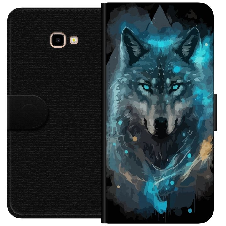 Plånboksfodral till Samsung Galaxy J4+ med Varg motiv i gruppen SMARTPHONE & SURFPLATTOR / Mobilskydd / Samsung hos TP E-commerce Nordic AB (A60394)