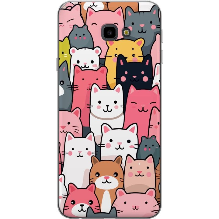 Mobilskal till Samsung Galaxy J4+ med Kattmönster motiv i gruppen SMARTPHONE & SURFPLATTOR / Mobilskydd / Samsung hos TP E-commerce Nordic AB (A60424)