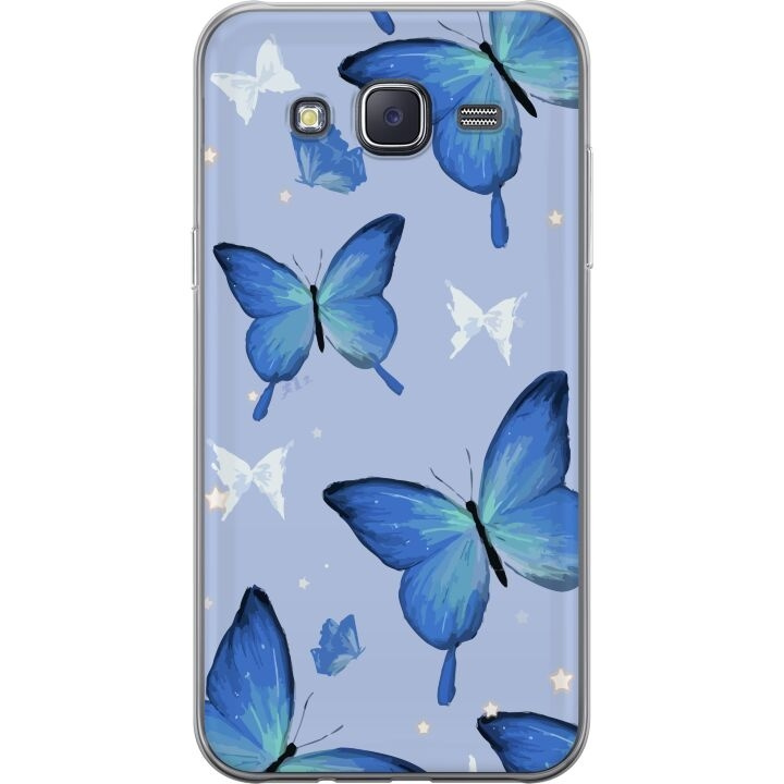 Mobilskal till Samsung Galaxy J5 med Blå fjärillar motiv i gruppen SMARTPHONE & SURFPLATTOR / Mobilskydd / Samsung hos TP E-commerce Nordic AB (A60459)