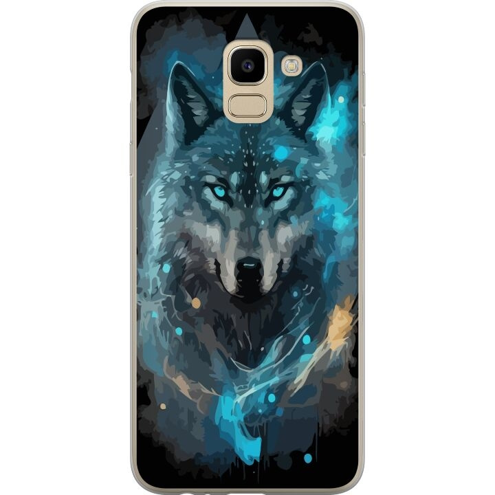 Mobilskal till Samsung Galaxy J6 med Varg motiv i gruppen SMARTPHONE & SURFPLATTOR / Mobilskydd / Samsung hos TP E-commerce Nordic AB (A60475)