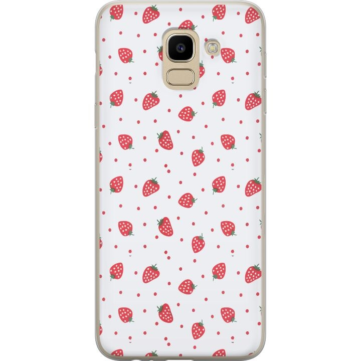 Mobilskal till Samsung Galaxy J6 med Jordgubbar motiv i gruppen SMARTPHONE & SURFPLATTOR / Mobilskydd / Samsung hos TP E-commerce Nordic AB (A60487)