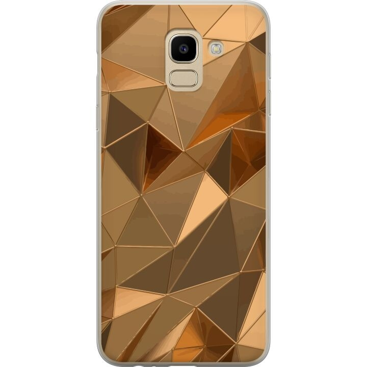Mobilskal till Samsung Galaxy J6 med 3D Guld motiv i gruppen SMARTPHONE & SURFPLATTOR / Mobilskydd / Samsung hos TP E-commerce Nordic AB (A60494)