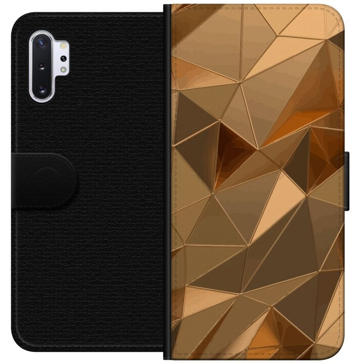 Plånboksfodral till Samsung Galaxy Note10+ med 3D Guld motiv i gruppen SMARTPHONE & SURFPLATTOR / Mobilskydd / Samsung hos TP E-commerce Nordic AB (A60602)