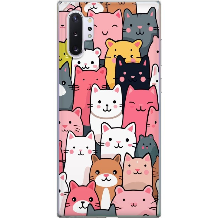 Mobilskal till Samsung Galaxy Note10+ med Kattmönster motiv i gruppen SMARTPHONE & SURFPLATTOR / Mobilskydd / Samsung hos TP E-commerce Nordic AB (A60613)